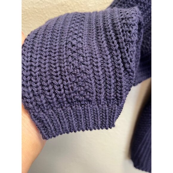 Bobbie Brooks Womens Large Navy Blue Chunky Knit Sweater 100% Acrylic Crewneck M - Picture 4 of 6